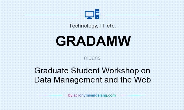 What does GRADAMW mean? It stands for Graduate Student Workshop on Data Management and the Web
