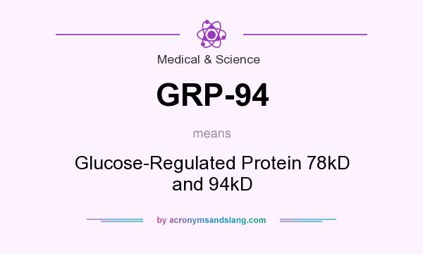 What does GRP-94 mean? It stands for Glucose-Regulated Protein 78kD and 94kD