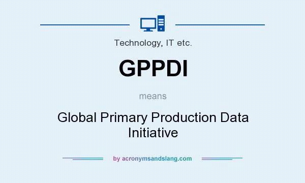 What does GPPDI mean? It stands for Global Primary Production Data Initiative