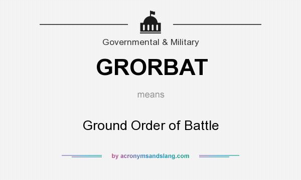 What does GRORBAT mean? It stands for Ground Order of Battle