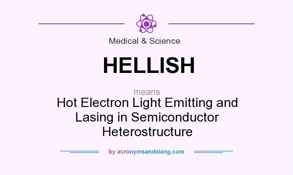 What does HELLISH mean? It stands for Hot Electron Light Emitting and Lasing in Semiconductor Heterostructure