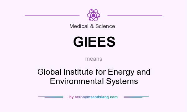 What does GIEES mean? It stands for Global Institute for Energy and Environmental Systems