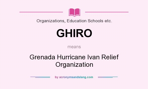 What does GHIRO mean? It stands for Grenada Hurricane Ivan Relief Organization