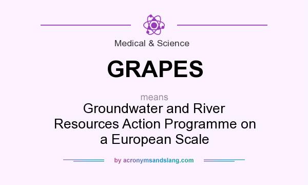 What does GRAPES mean? It stands for Groundwater and River Resources Action Programme on a European Scale