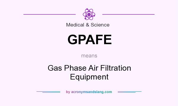 What does GPAFE mean? It stands for Gas Phase Air Filtration Equipment
