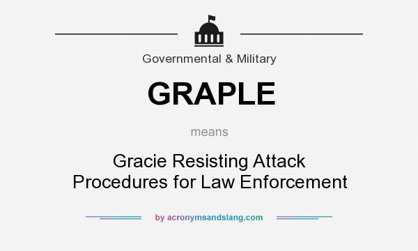 What does GRAPLE mean? It stands for Gracie Resisting Attack Procedures for Law Enforcement