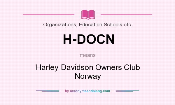 What does H-DOCN mean? It stands for Harley-Davidson Owners Club Norway