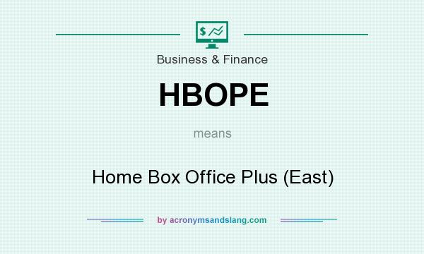 What does HBOPE mean? It stands for Home Box Office Plus (East)