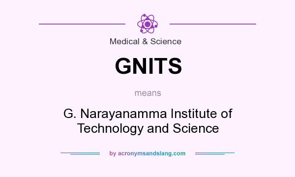 What does GNITS mean? It stands for G. Narayanamma Institute of Technology and Science