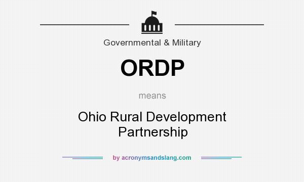 What does ORDP mean? It stands for Ohio Rural Development Partnership