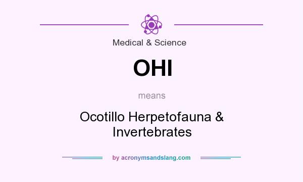 What does OHI mean? It stands for Ocotillo Herpetofauna & Invertebrates