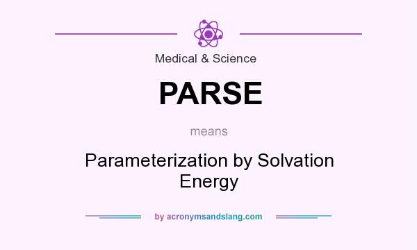 What does PARSE mean? It stands for Parameterization by Solvation Energy