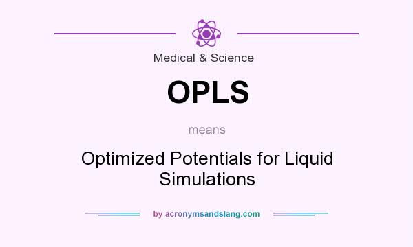 What does OPLS mean? It stands for Optimized Potentials for Liquid Simulations