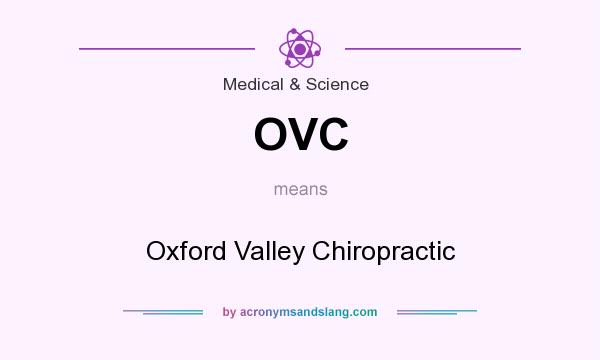 What does OVC mean? It stands for Oxford Valley Chiropractic