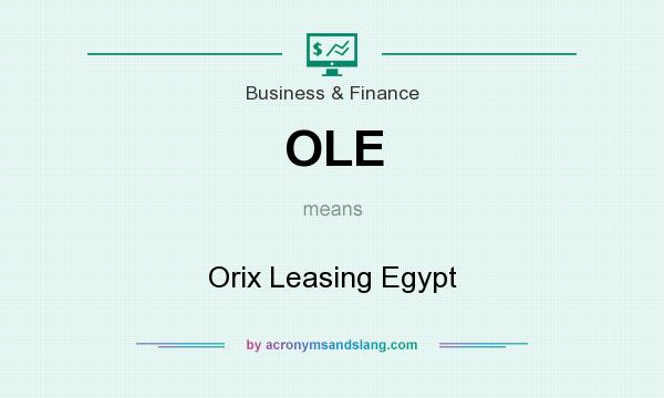 What does OLE mean? It stands for Orix Leasing Egypt