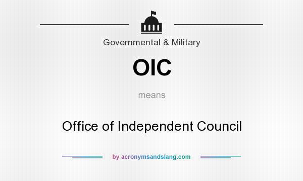 What does OIC mean? It stands for Office of Independent Council