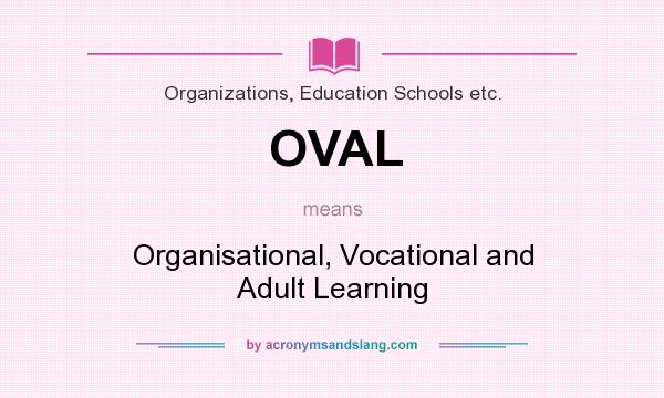 What does OVAL mean? It stands for Organisational, Vocational and Adult Learning
