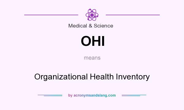 What does OHI mean? It stands for Organizational Health Inventory