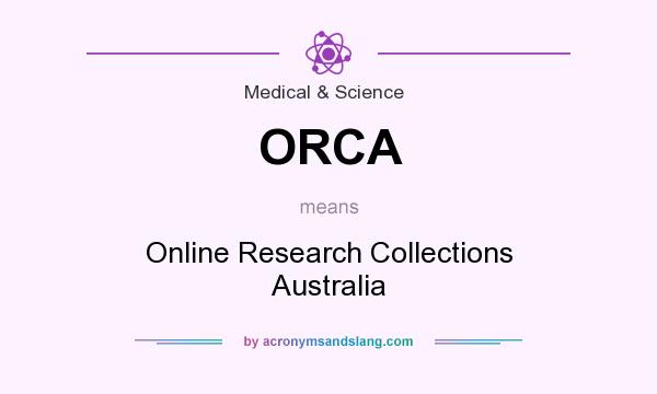 What does ORCA mean? It stands for Online Research Collections Australia