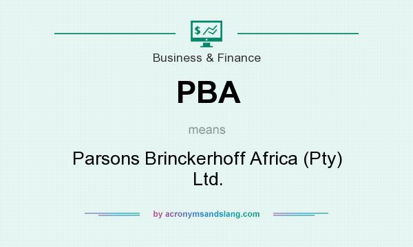 What does PBA mean? It stands for Parsons Brinckerhoff Africa (Pty) Ltd.