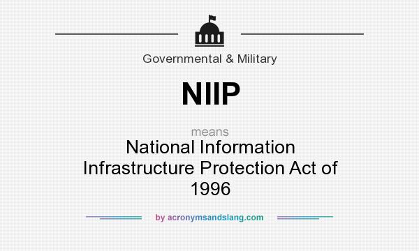 What does NIIP mean? It stands for National Information Infrastructure Protection Act of 1996