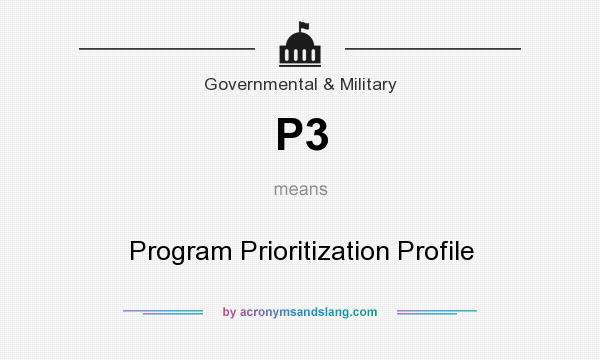 What does P3 mean? It stands for Program Prioritization Profile