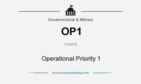 What does OP1 mean? It stands for Operational Priority 1
