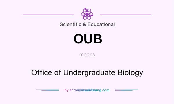 What does OUB mean? It stands for Office of Undergraduate Biology