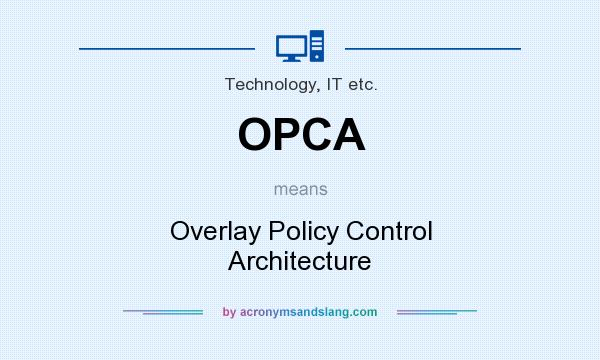 What does OPCA mean? It stands for Overlay Policy Control Architecture