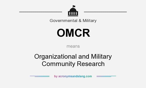 What does OMCR mean? It stands for Organizational and Military Community Research