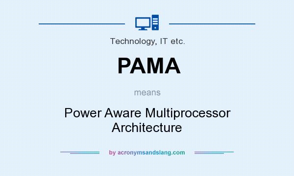 What does PAMA mean? It stands for Power Aware Multiprocessor Architecture