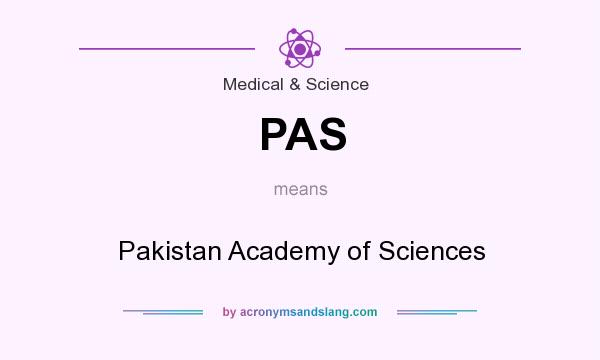 What does PAS mean? It stands for Pakistan Academy of Sciences