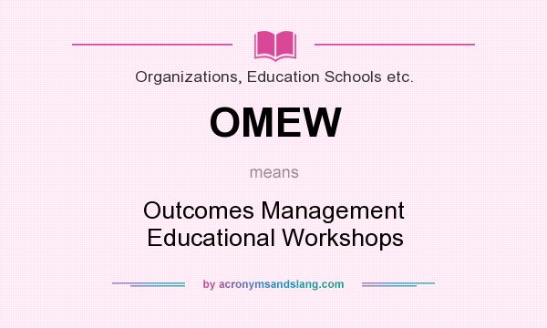 What does OMEW mean? It stands for Outcomes Management Educational Workshops