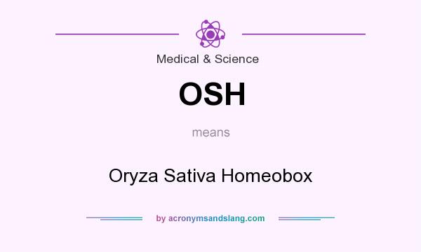 What does OSH mean? It stands for Oryza Sativa Homeobox