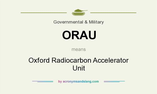 What does ORAU mean? It stands for Oxford Radiocarbon Accelerator Unit