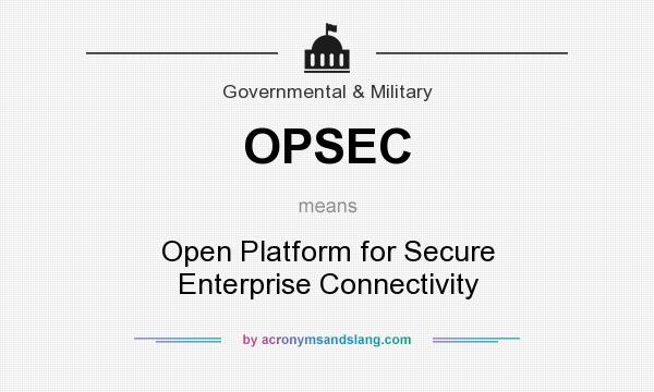What does OPSEC mean? It stands for Open Platform for Secure Enterprise Connectivity