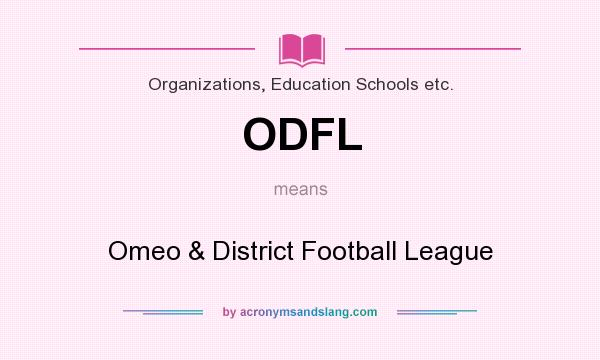 What does ODFL mean? It stands for Omeo & District Football League