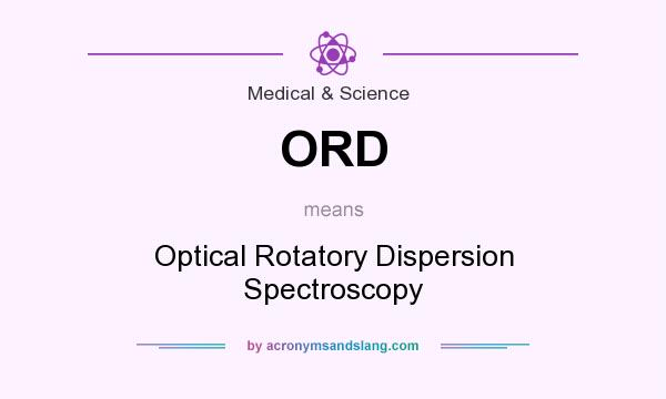What does ORD mean? It stands for Optical Rotatory Dispersion Spectroscopy