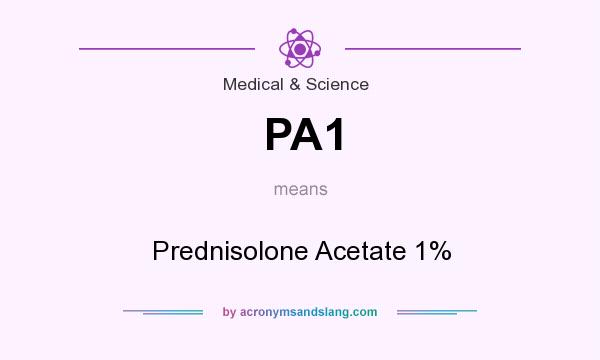 What does PA1 mean? It stands for Prednisolone Acetate 1%