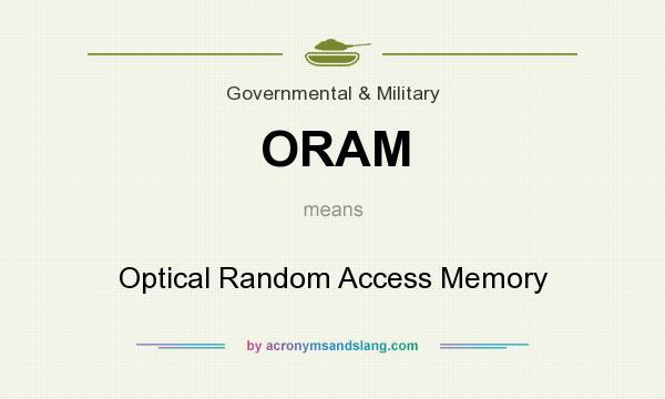 What does ORAM mean? It stands for Optical Random Access Memory
