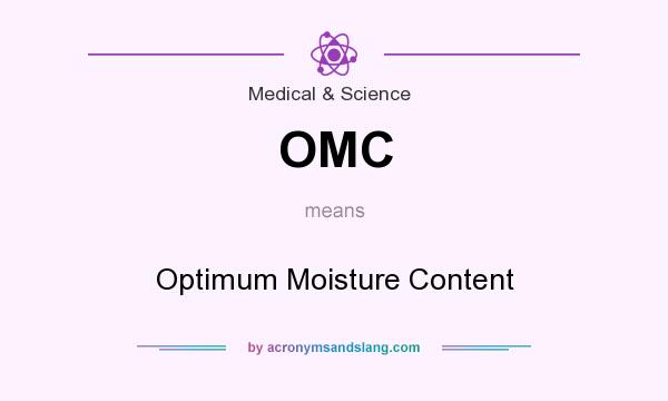 What does OMC mean? It stands for Optimum Moisture Content