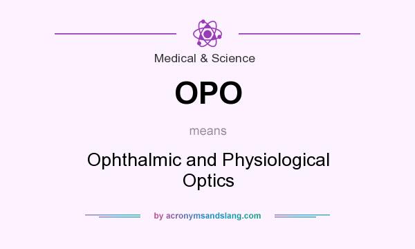What does OPO mean? It stands for Ophthalmic and Physiological Optics