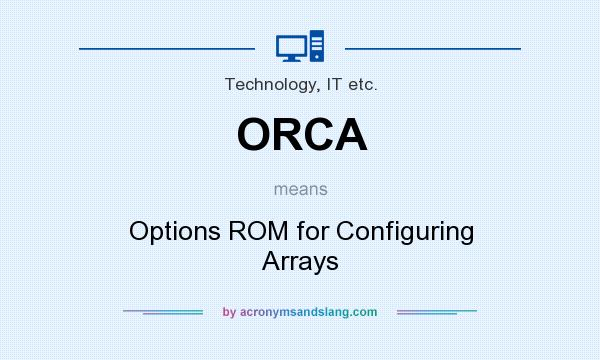 What does ORCA mean? It stands for Options ROM for Configuring Arrays