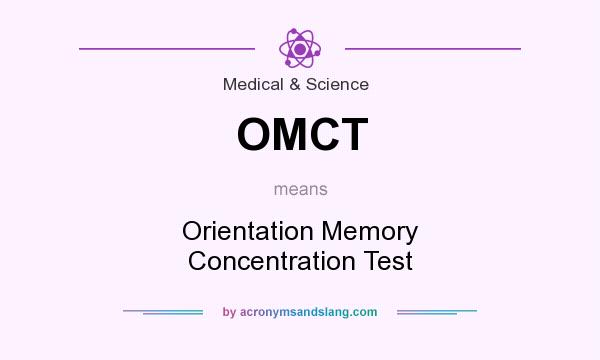 What does OMCT mean? It stands for Orientation Memory Concentration Test