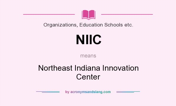 What does NIIC mean? It stands for Northeast Indiana Innovation Center