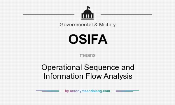 What does OSIFA mean? It stands for Operational Sequence and Information Flow Analysis