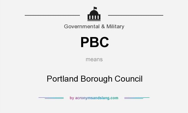 What does PBC mean? It stands for Portland Borough Council