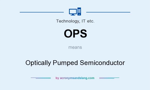 What does OPS mean? It stands for Optically Pumped Semiconductor