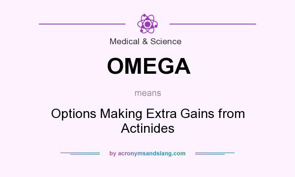 What does OMEGA mean? It stands for Options Making Extra Gains from Actinides