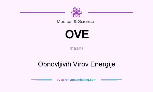 What does OVE mean? It stands for Obnovljivih Virov Energije